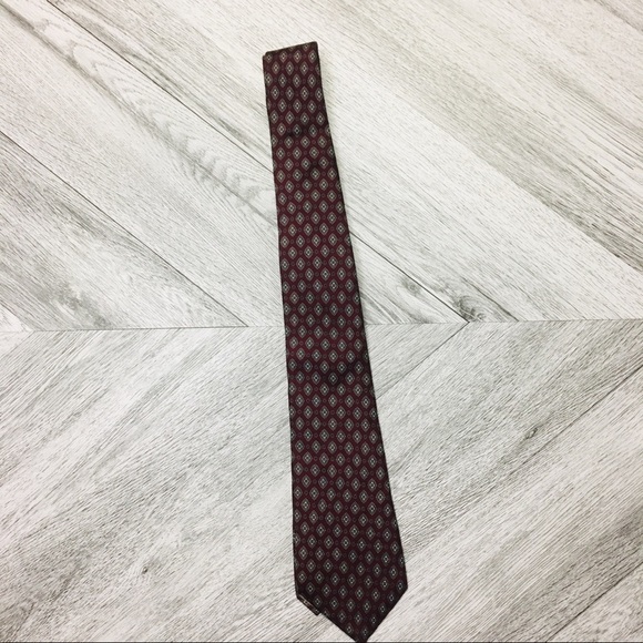 Christian Dior | Burgundy All Silk Printed Tie - Picture 5 of 5